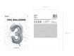 Picture of FOIL BALLOON NUMBER 3 SILVER 34 INCH